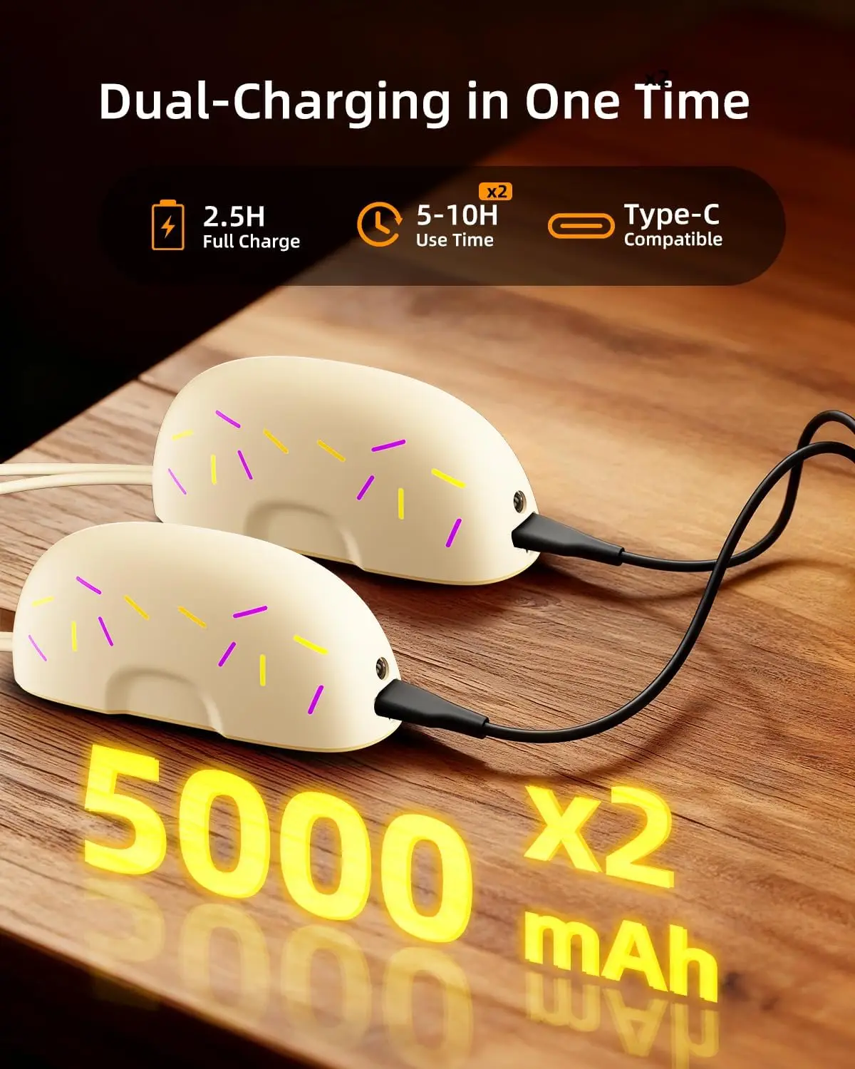 2025 جهاز تدفئة محمول مغناطيسي جديد قابل لإعادة الشحن، جهاز تدفئة محمول مع مصباح يدوي، هدية عيد الميلاد لكل من الرجال والنساء #5