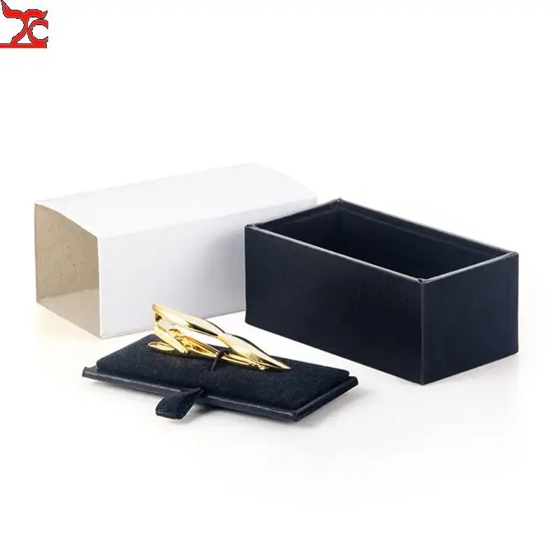 12Pcs Cufflinks Storage Box Faux Leather Case Brooch Lapel Pin Hair Pins Gift Packaging Box Tie Tack Tie Clip Collection Box