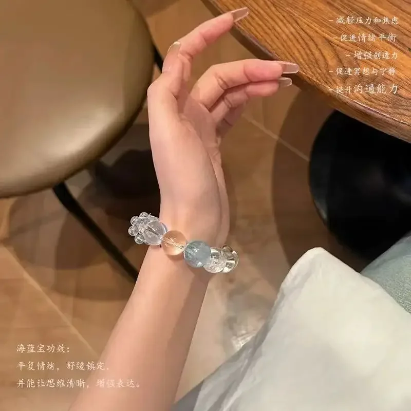 الطبيعية الأبيض كريستال الزبرجد سوار تشغيل حلقة السكر مكعب كريستال الرجال والنساء محظوظ الأزياء سوار المتخصصة تصميم