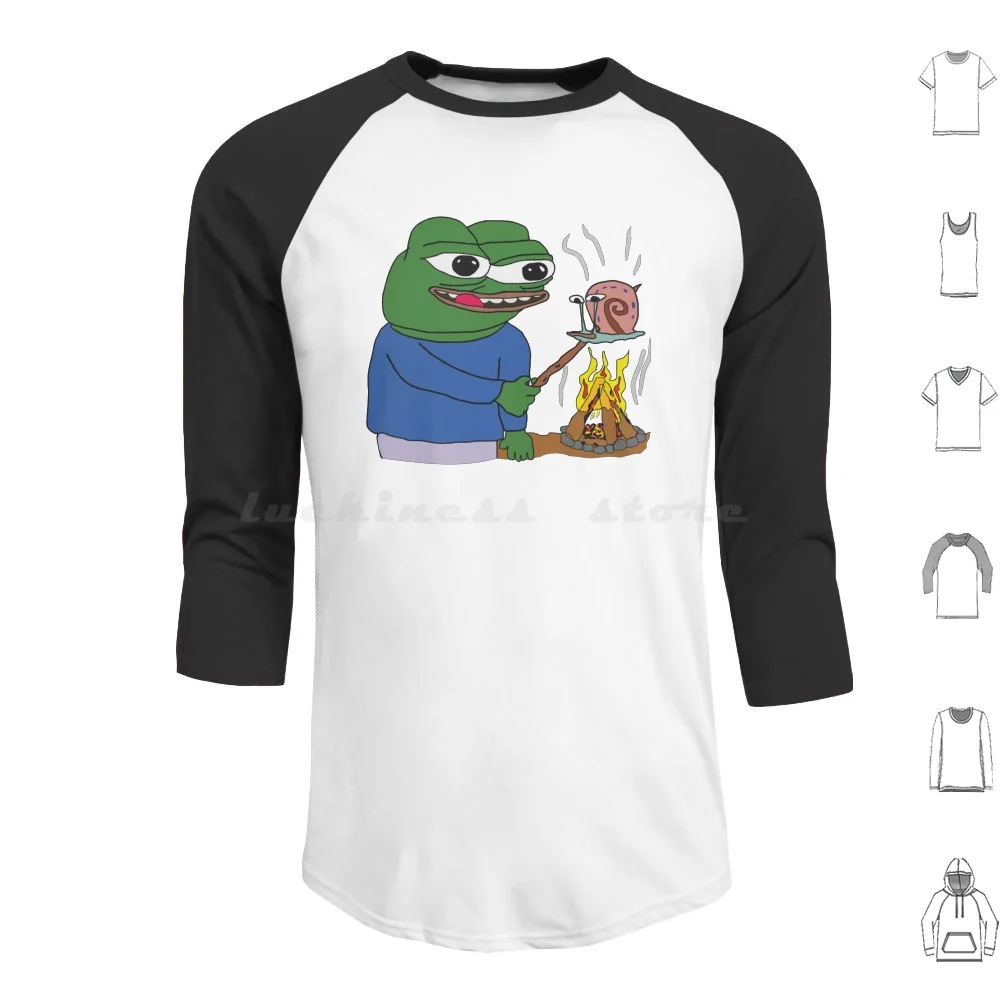 Apu Apustaja Roasting Gary The Snail On A Campfire The Frog The Helper Hd High Quality Online Store Hoodie Cotton Long Sleeve
