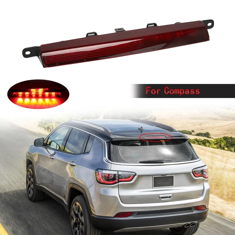 

Car Additional Brake Light For Jeep Compass 2017 2018 2019 Third Tail Lights Stop Signal Warning Lamp Car Assembly