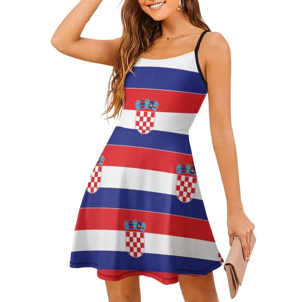 Vestido de tirantes de bandera de Croacia para mujer, vestidos novedosos divertidos, Premium, Sexy, para fiestas