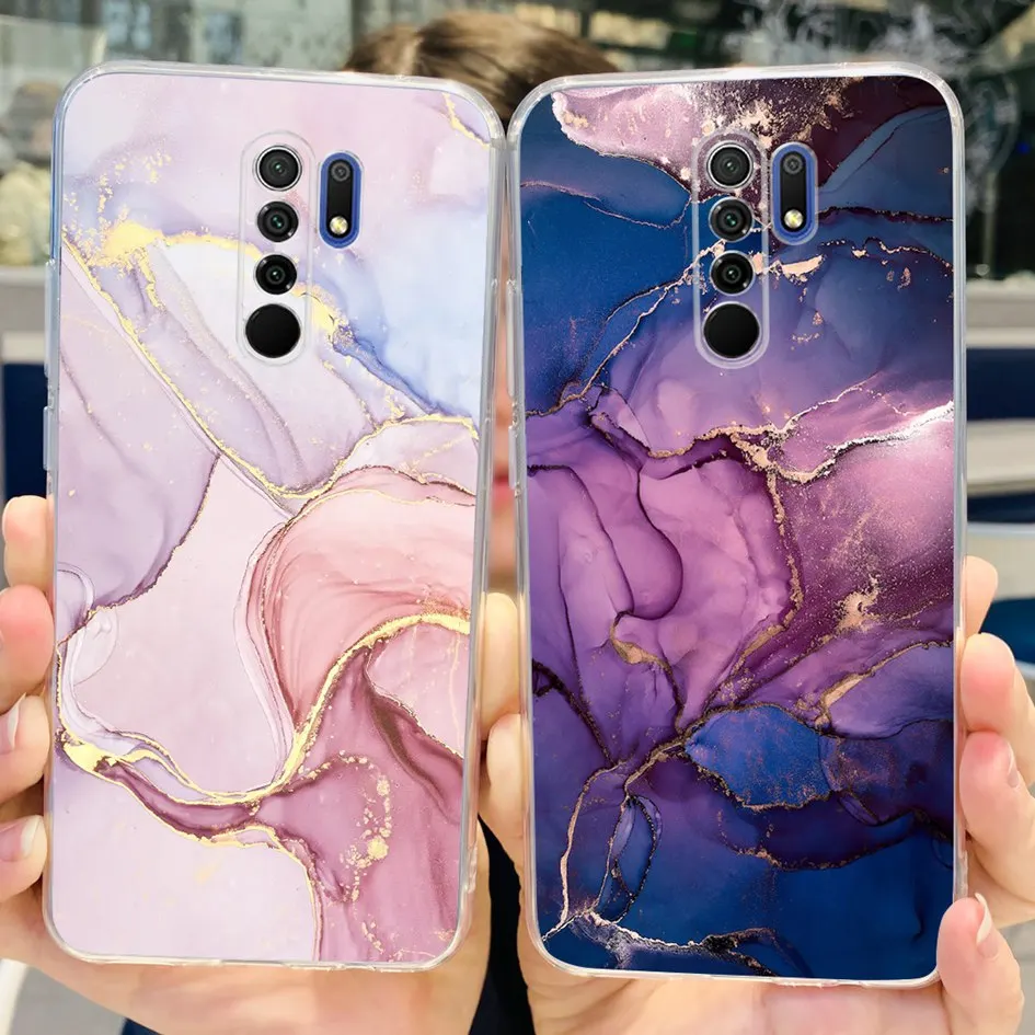 For Xiaomi Redmi 9 Prime Case Fashion Marble Soft Silicone Transparent Phone Back Cover For Xiaomi Redmi 9 Bumper on Redmi9 Capa