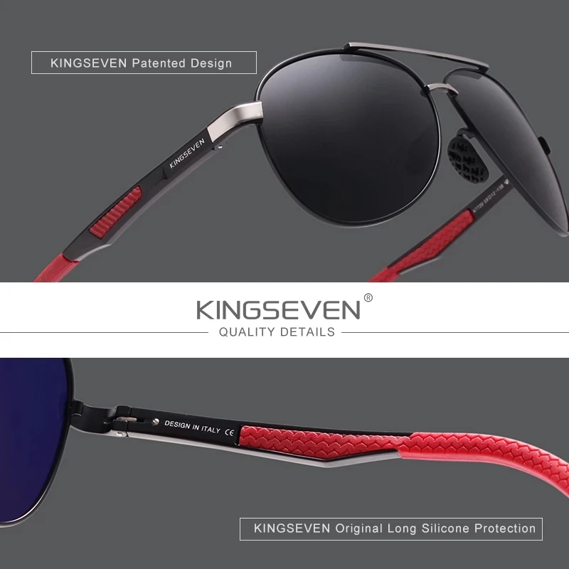نظارات Kingseven الشمسية خفيفة الوزن وعصرية وعصرية، مما يزيد من إحساس التطور والسحر، تصبح عن منتجًا يجب اقتناؤه للتنزه في الصيف، تساعدك بثقة في الخروج في العالم