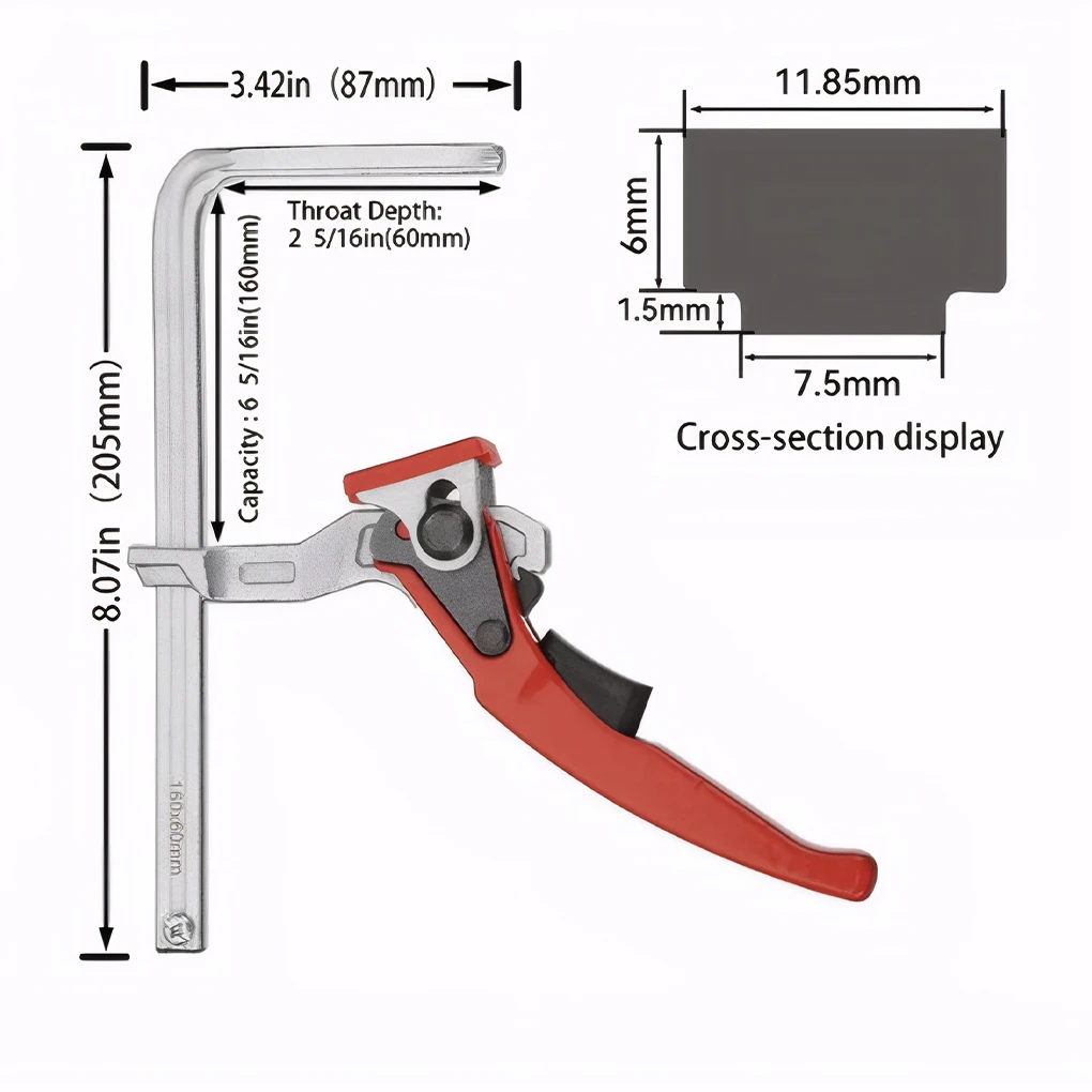 Rail Clamp Excellent Structure Woodworking Clamp For Choice Robust And Durable Quick-Release Clamp