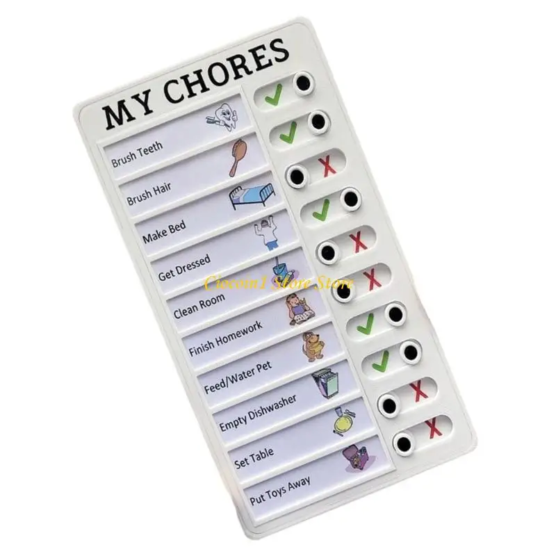 A3PC Reusable Daily Routine Chart Time Management Board Kids Study Schedule Daily Chore Chart 12x20cm Visual Schedule Board