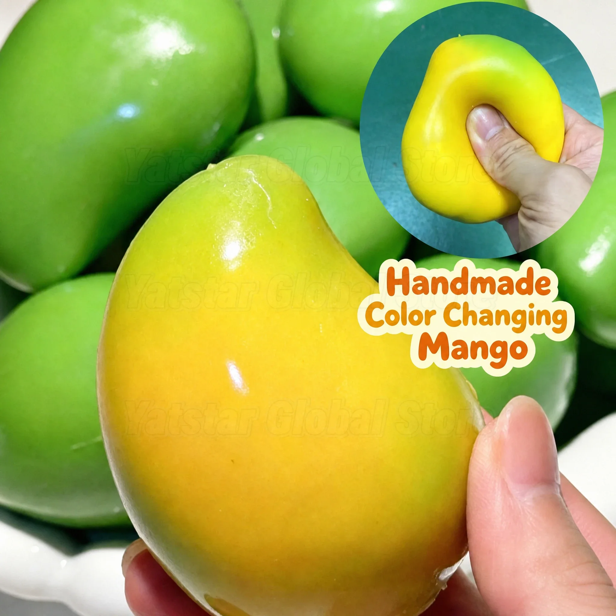 2026 Neuer Mango Squishy Weicher Stressball Farbwechselnd ASMR Sensorisches ADHS Anti-Stress Entspannungs-Fidget-Spielzeug für Kinder und Erwachsene