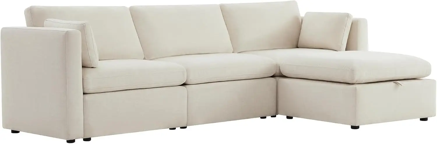 Ensemble de canapé en tissu sectionnel modulaire, canapé en forme de L, chaise réversible, extra large, largeur 112 po