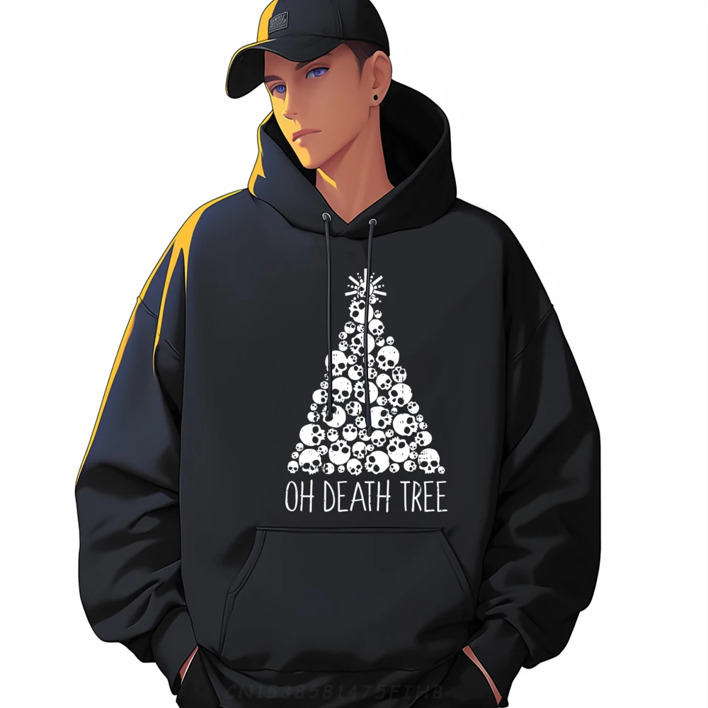 

Skull Christmas Tree Goth Gothic X-Mas Bones Men Women Funny Sweatshirts Luxury Designer Man Hooded Shirt