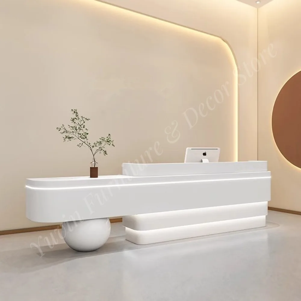 Modern Luxury Office Reception Desk Convertible Wood Design for Hotel & School Use Customizable Colors