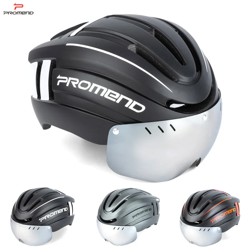 PROMEND Men Ultralight Cycling Helmet with LED Tail Intergrally Molded Removable Washable MTB Road Bicycle Motorcycle Safely Cap