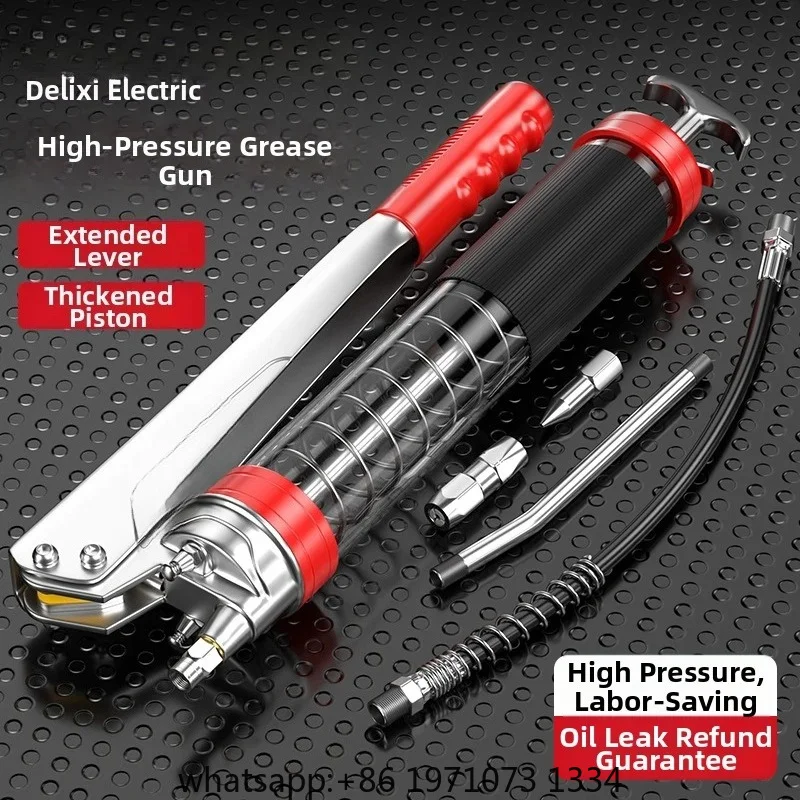 600cc Manual Grease Gun High Pressure Lubrication Tool Single Dual Rod Automotive Grease Injector Tool Kit