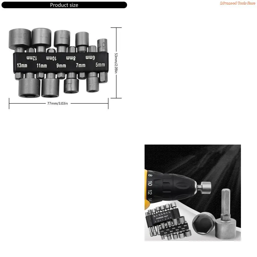 Power Driver Drill Tool Set Socket Wrench Set Power Nut Driver Insert Tool W91B