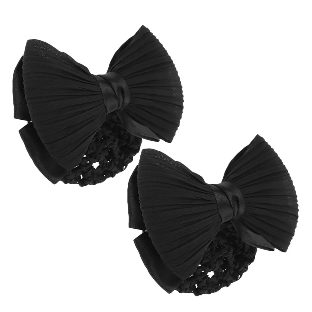 

2 шт. Элегантные заколки-сетки для пучка с бантом, удобные, для женщин, для авиации, гостиничного бизнеса, банковской сферы, стильные