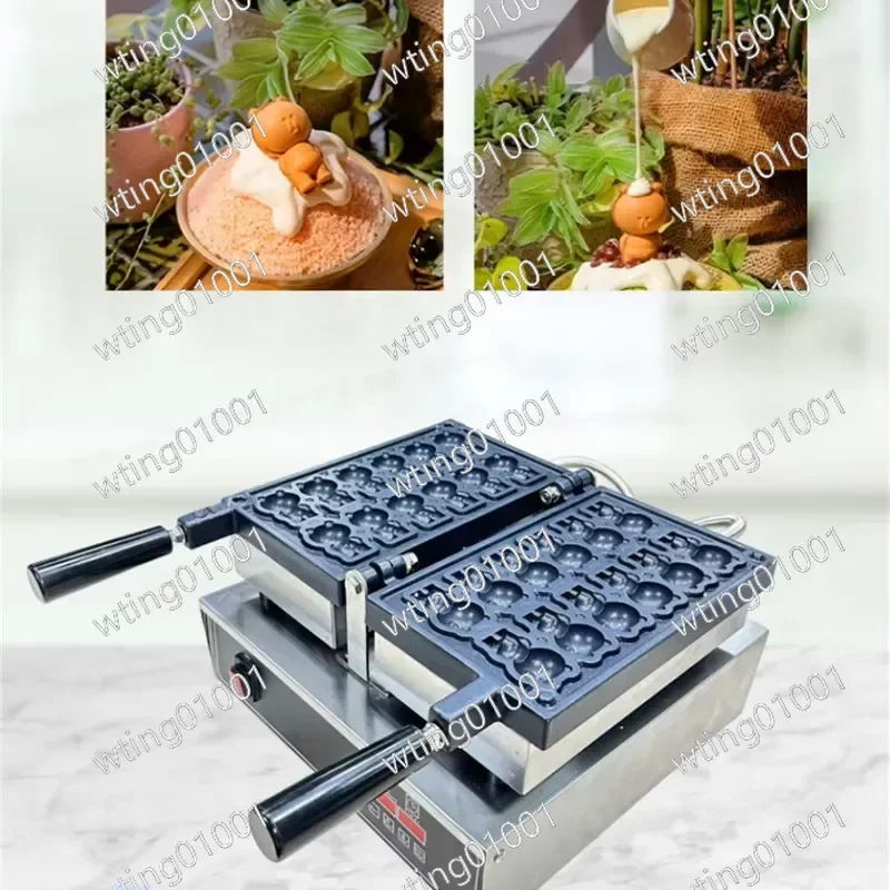 Custom Mold Rotating Waffle Maker Machine Commercial Nonstick for Small Business Little Bear Shape Waffle Makers