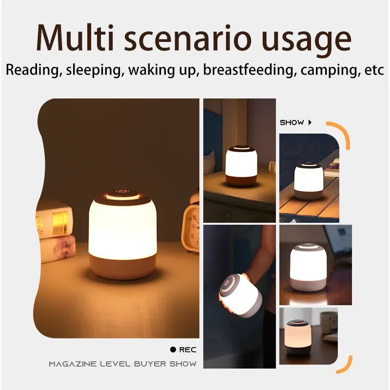 Portátil LED Touch Lamp for Kids, luz noturna, abajur, cabeceira, quarto, sensor de toque, luz de mesa, presente