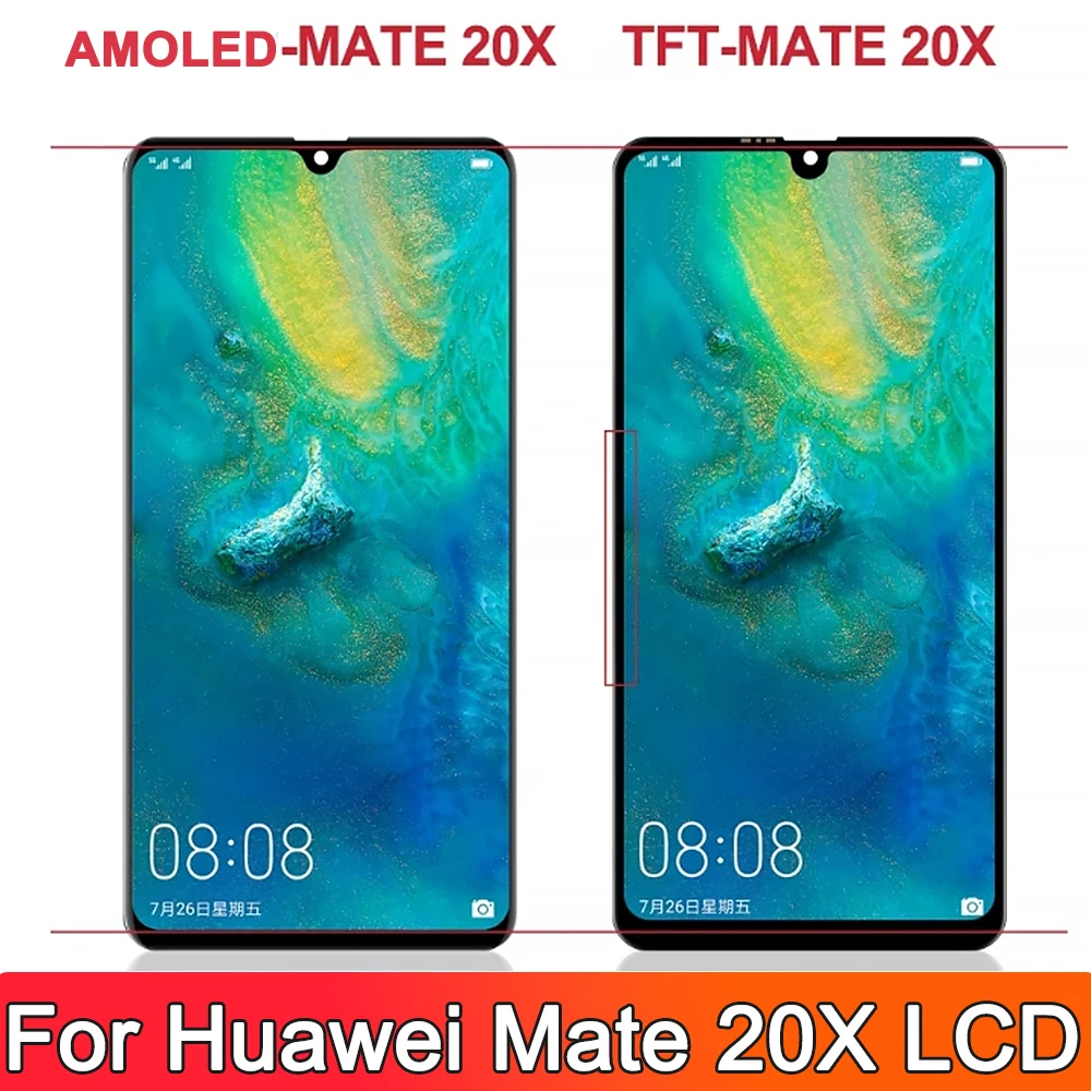 7,2 "TFT para HUAWEI Mate 20X pantalla EVR-L29 pantalla LCD reemplazo de pantalla táctil para Huawei Mate 20x pantalla