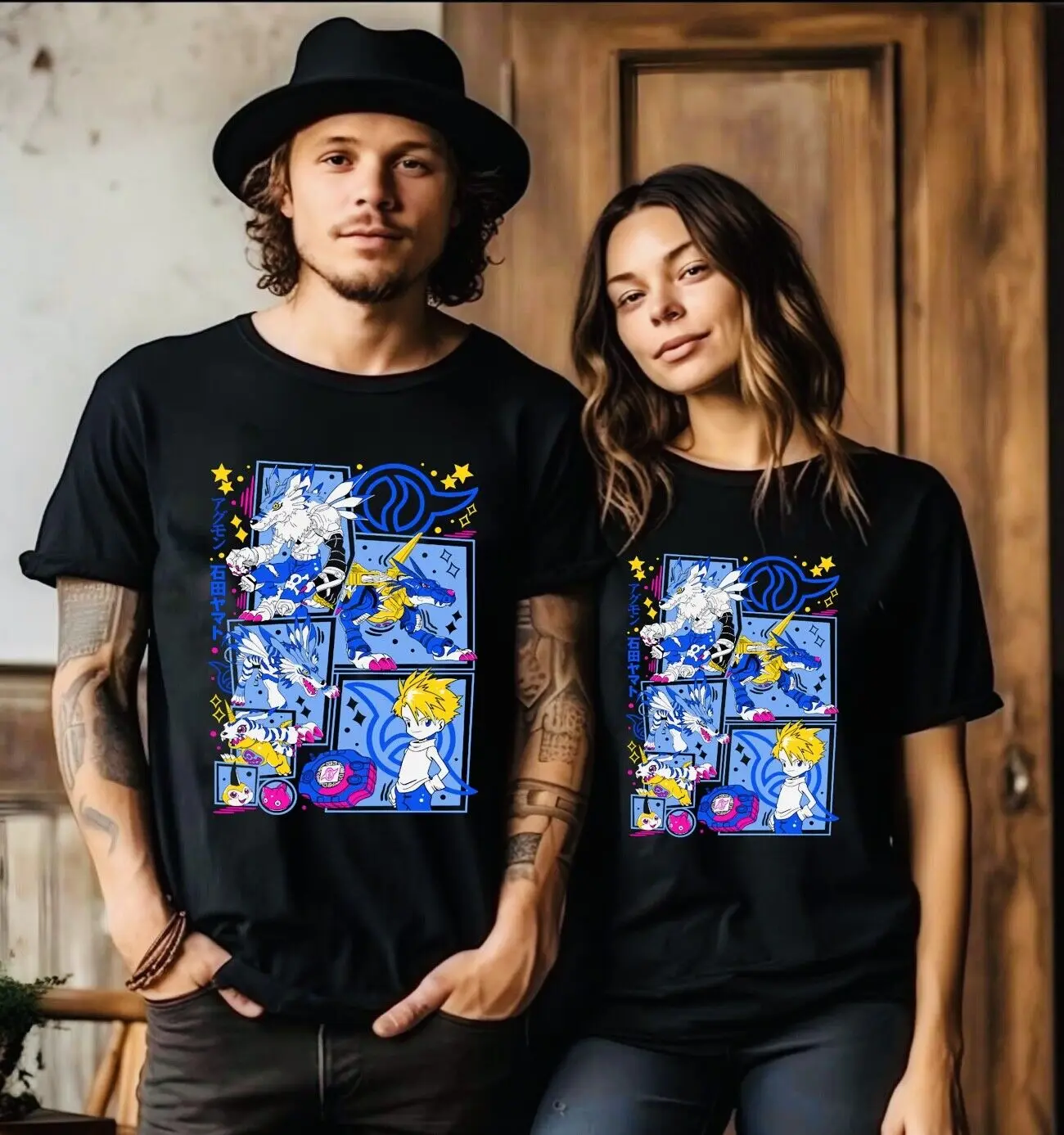 Gabumon Digimon Adventure T-Shirt Tsunomon Punimon Garurumon Girl Anime shirt High Quality 100%Cotton Short Sleeve