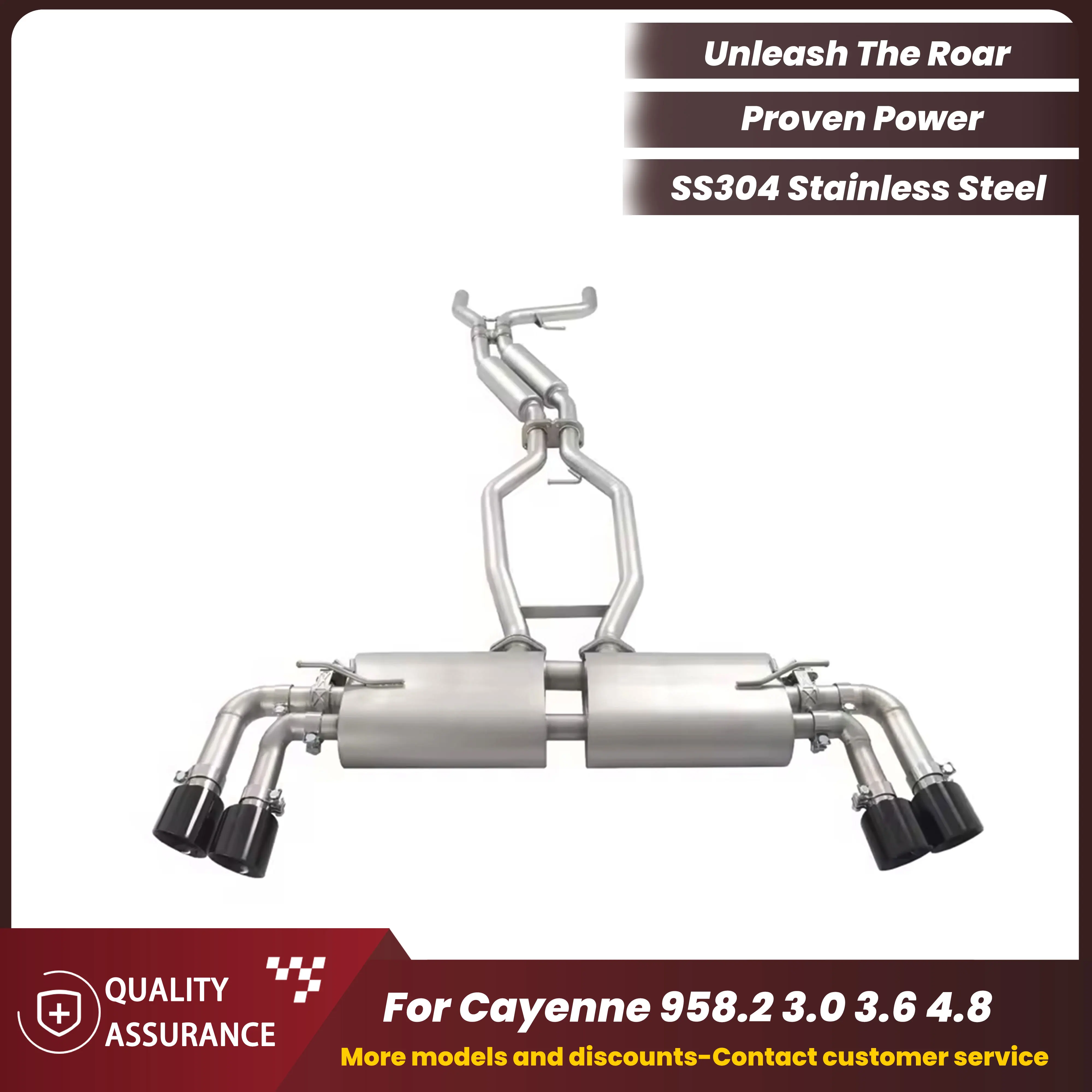

Racing Sound High Performance ECCF SUS304 Catback Exhaust for Porsche Cayenne 958.2 3.0 3.6 4.8 2015-2017