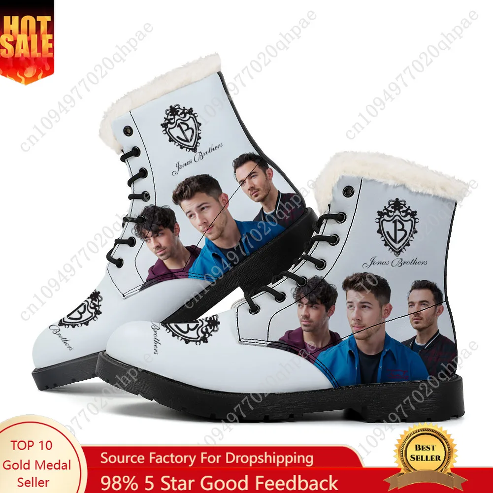 

Jonas Brothers Plush Boots Mens Womens Teenager Shoes Casual Boot Outdoor Light High Quality Print on Demand Customize Shoe