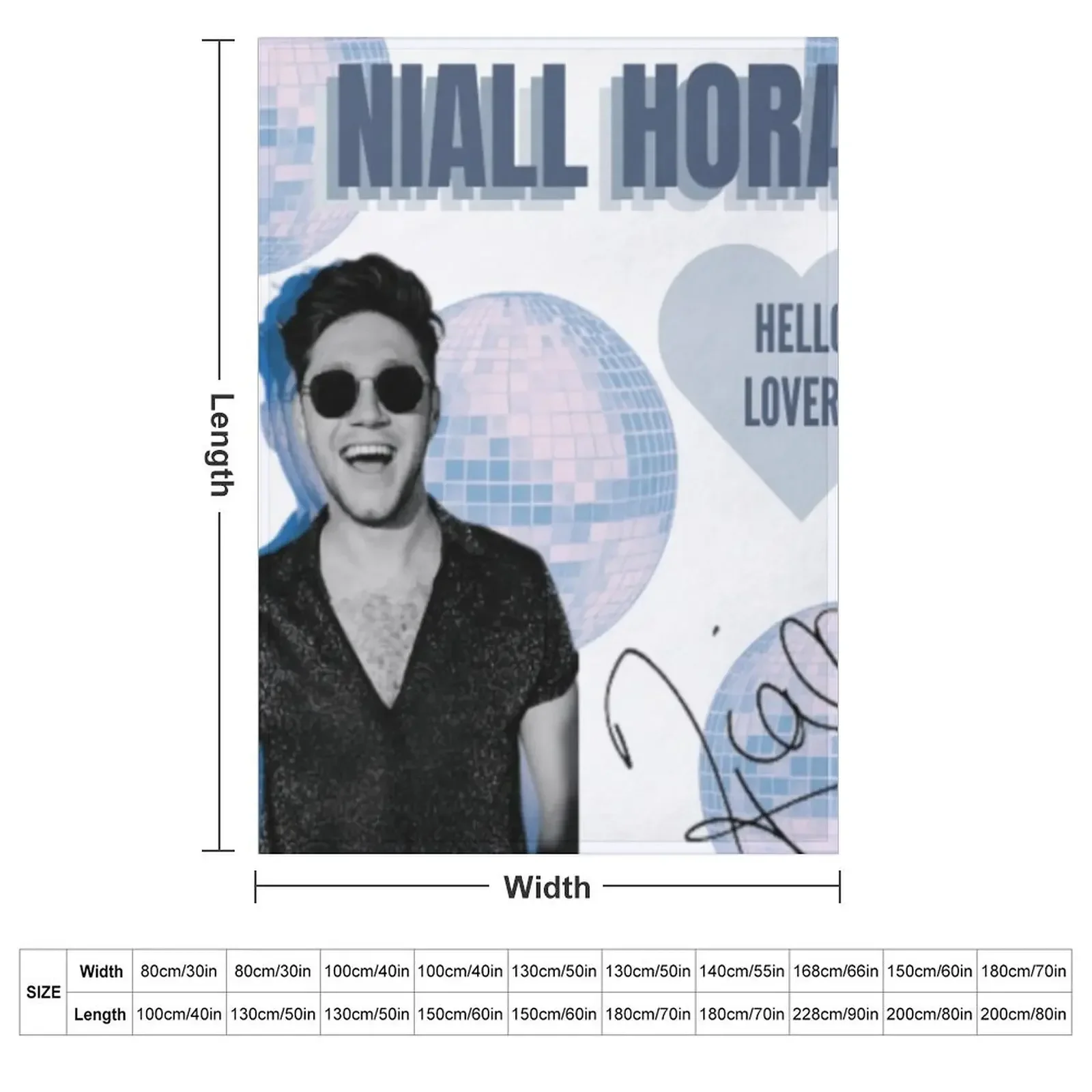 Niall Horan Disco Ball Design Throw Blanket couch cozy soft plush fuzzy picnic outdoor blanket