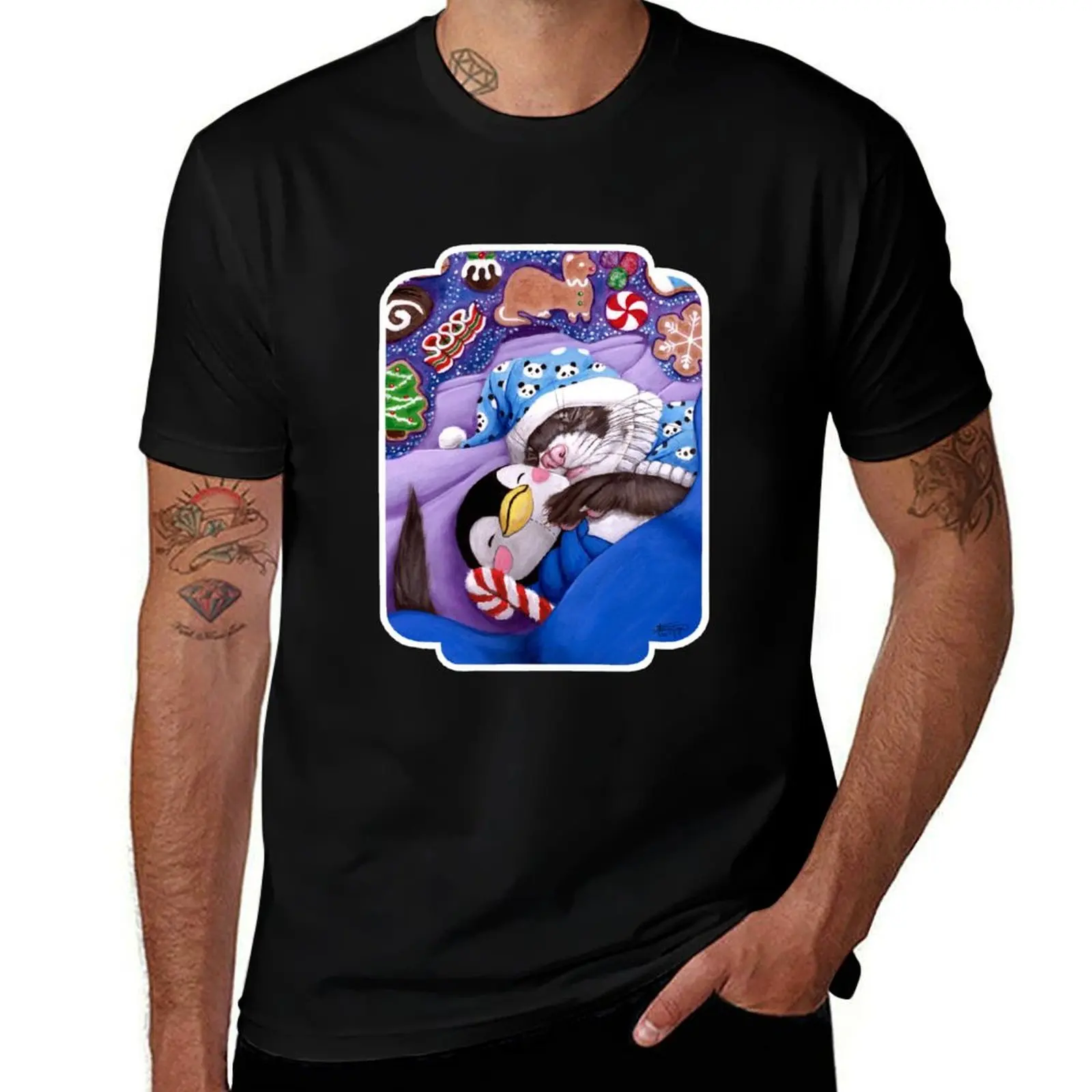Ferret Sugar Plum Dreams T-Shirt Soft Basic Cotton Short Sleeve Tee T-Shirt