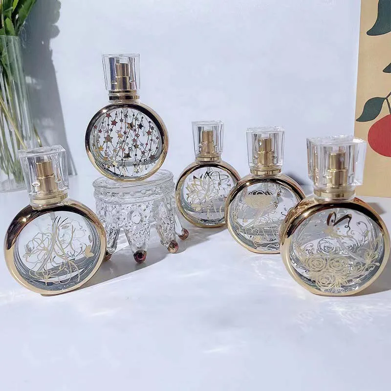 25ml High-End Perfume Spray Bottle Round Glass Perfume Dispensing Bottle Portable Empty Cosmetic Sample Refillable Bottles