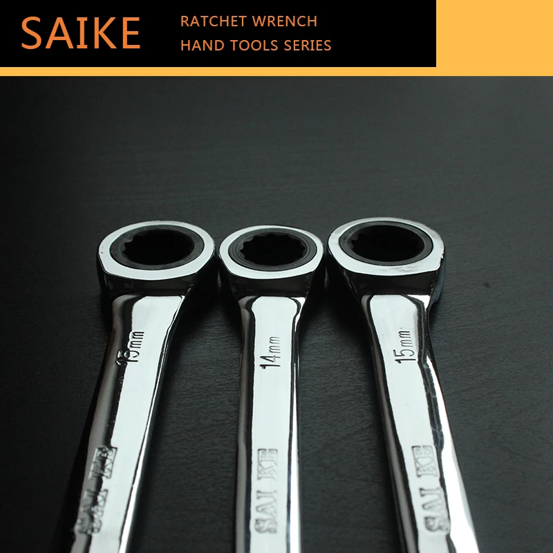 5-Piece 10,11,13,14,15 Ratchet Metric Spanner Open-End and Ring Wrenches Hand Tools Ratchet Handle Wrench for Repair Nut Tools