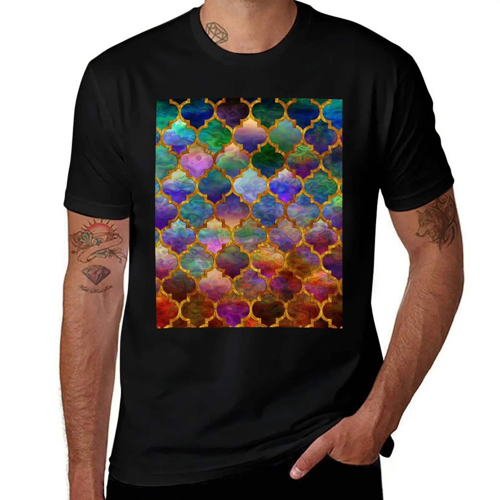 

Arabic moroccan mosaic pattern T-Shirt t shirts for man cotton graphic t shirts for man man t shirts cotton T-Shirt
