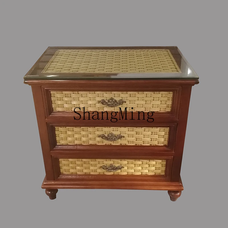 

CL Современный простой легкий роскошный ротанг премиум-класса из массива дерева для хранения кладовой, мелочей, стол с ящиком