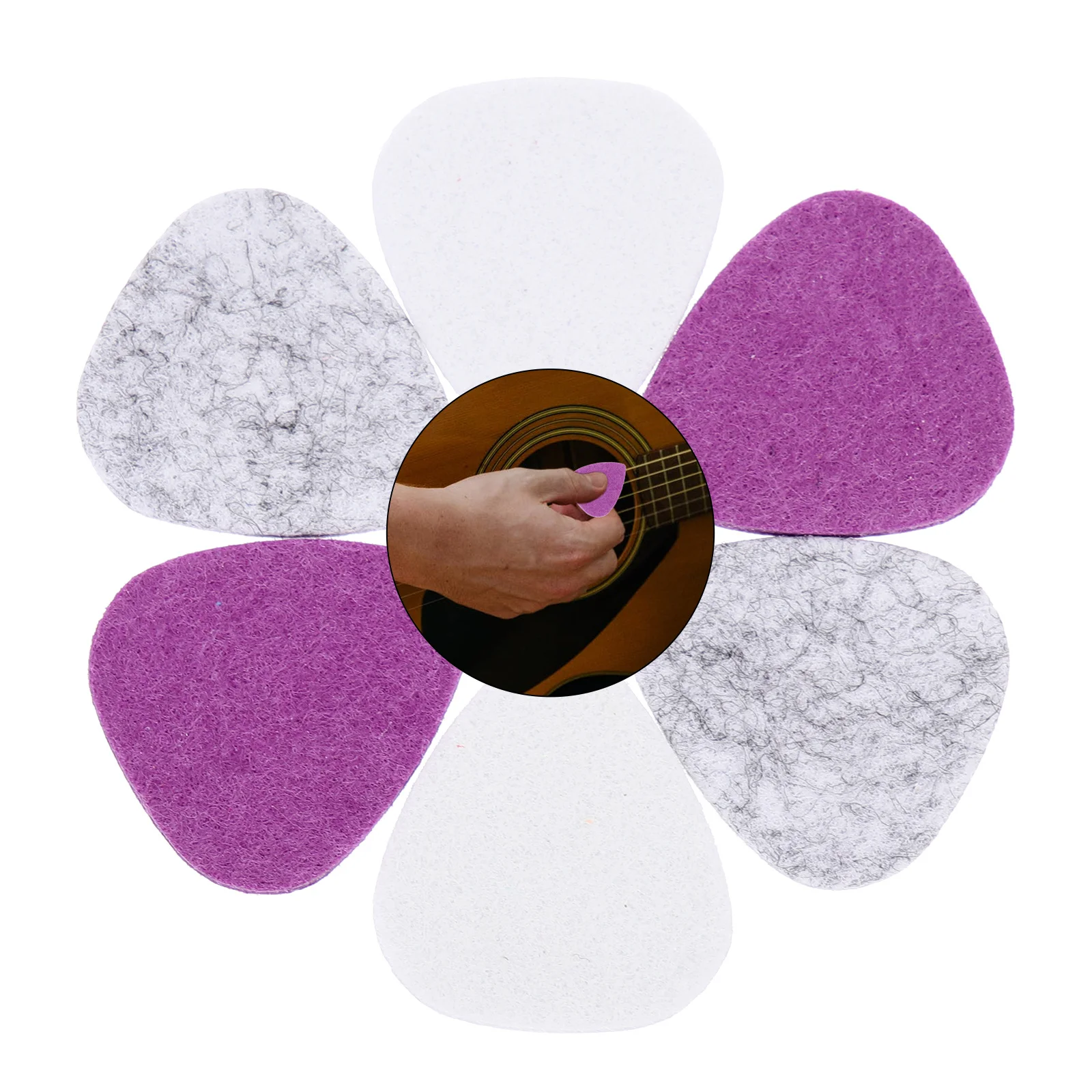 

6pcs Guitar Picks Felt Practical Compact Small Plectrum For Guitar Playing Practice Durable Lightweight Easy Carry