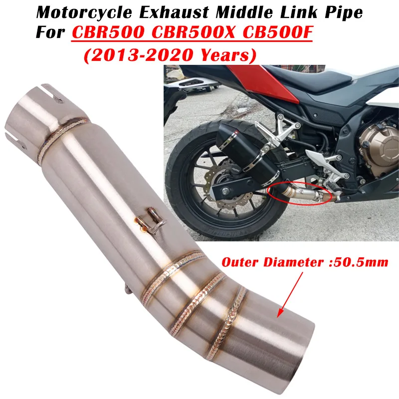 

Slip On For CBR500 CBR500X CB500F 2013 2014 2015 2016 2017 2018 Motorcycle Exhaust Escape System Modified Middle Link Pipe 51mm