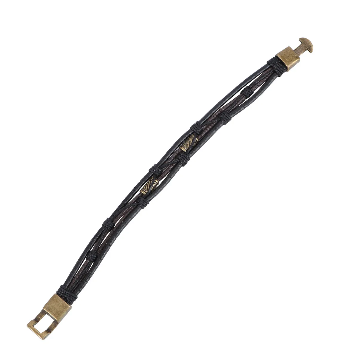 1Pcs Men's Wristlet Vintage Punk Bracelet Alloy Buckle Comfortable Breathable Skin-Friendly Long-Lasting