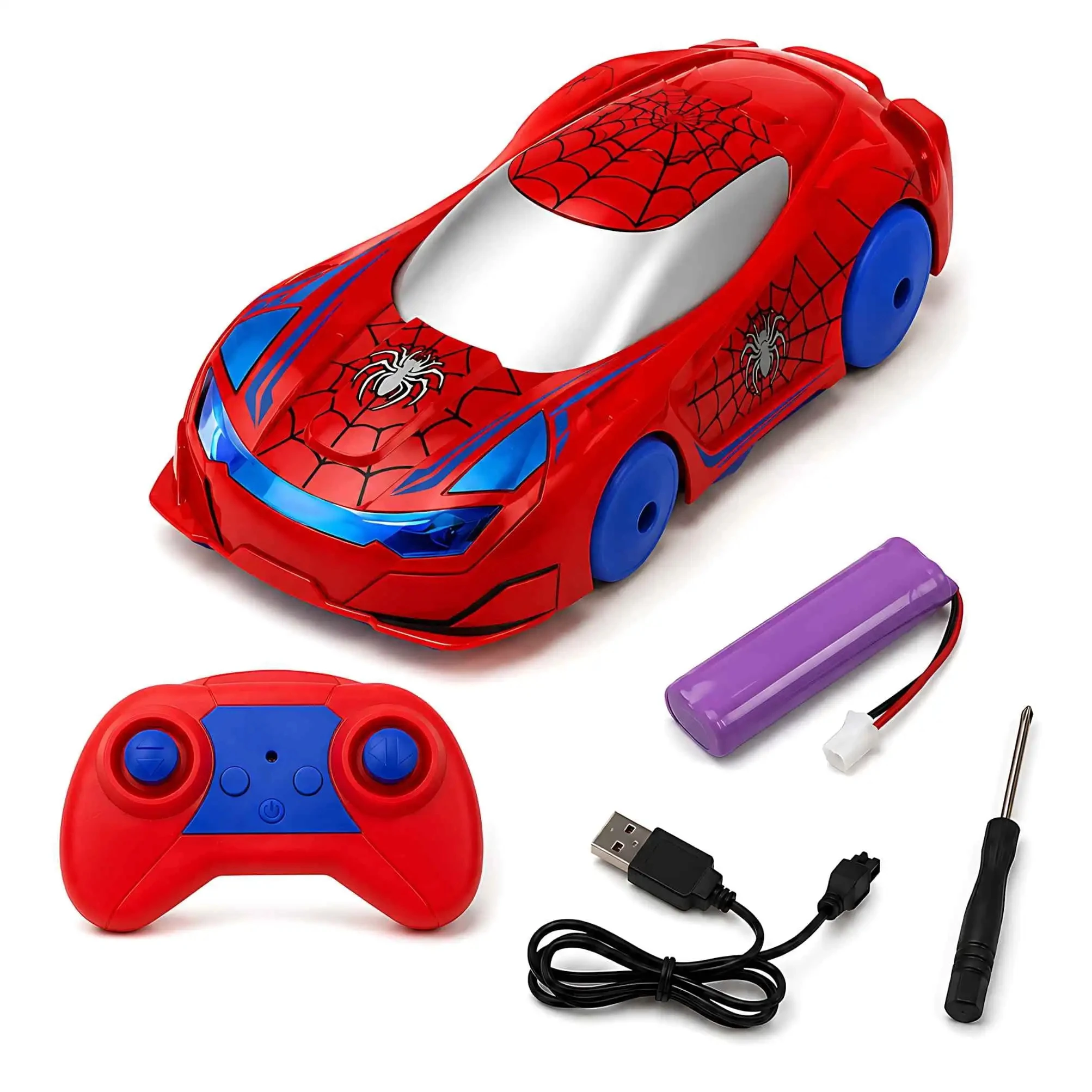 

Anti gravity wall climbing car remote control stunt race car 360 ° rotation LED light USB rechargeable indoor toy Kids gift