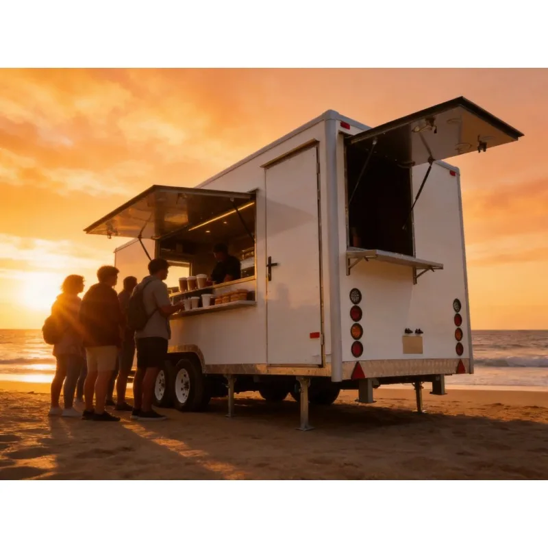 Custom Snack Food Truck Van Small Hotdogs Bbq Pizza Burger Cart Ice Cream Coffee Trailer for Sale