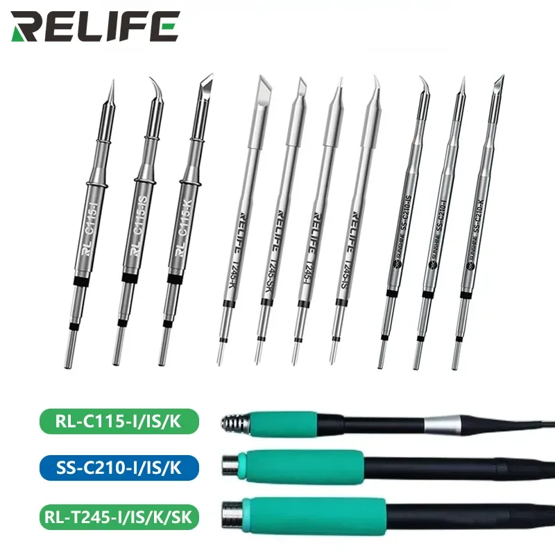 

RELIFE Original brand C210 T245 C115 T12 Soldering Tip for JBC Sugon Aifen Aixun GVM T115 T210 C245 Soldering Station Handle