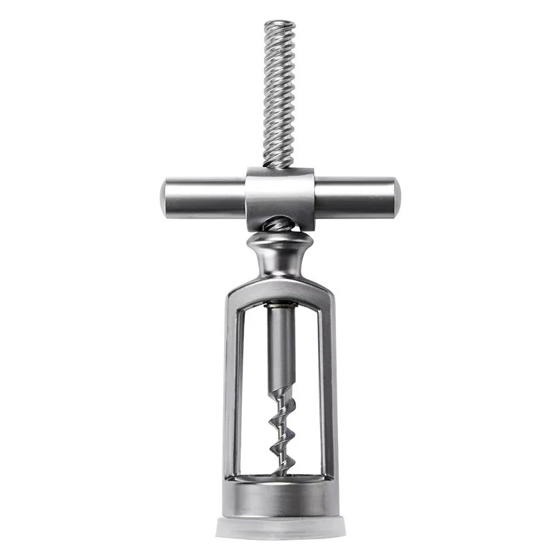 LMETJMA Vintage Screw Wine Opener Zinc Alloy Wine Bottle Opener Champagne Cork Opener Turn Corkscrew Wine Cork Remover JT330