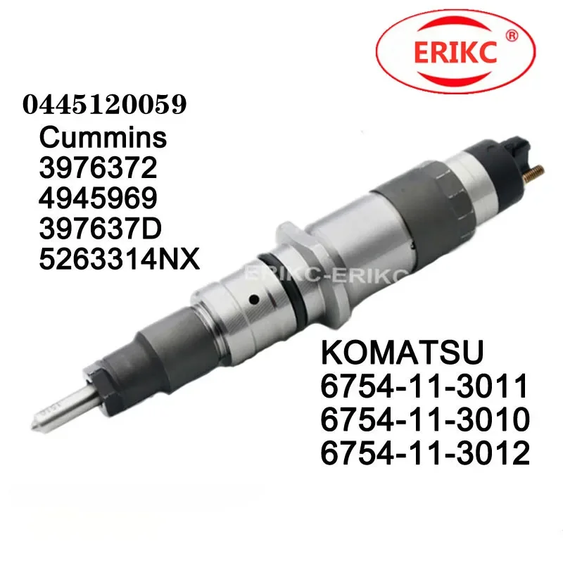 

ERIKC 0445120059 Auto Parts Fuel Injector OEM 6754-11-3010 6754-11-3100 6754-11-3011 Nozzle DSLA128P5510 for QSB6.7 PC200-8