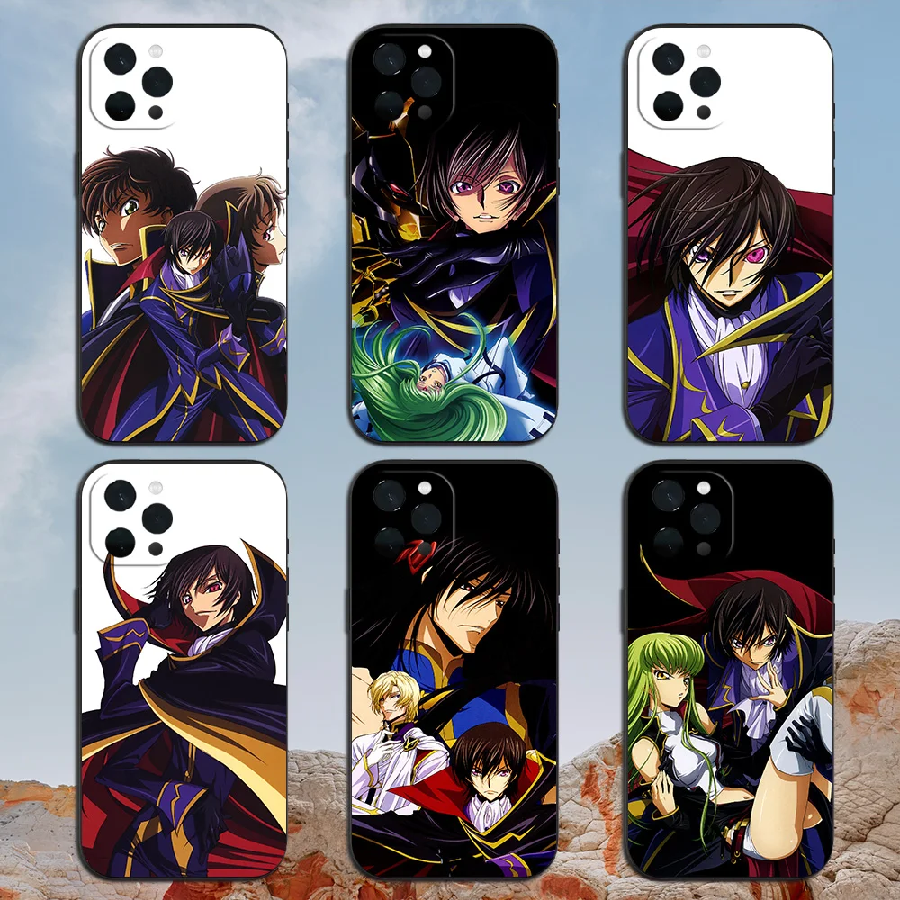 Code Geass Lelouch of the Rebellion Phone Case for iPhone 11 12 13 14 15 16 Max Pro Plus Soft Shell