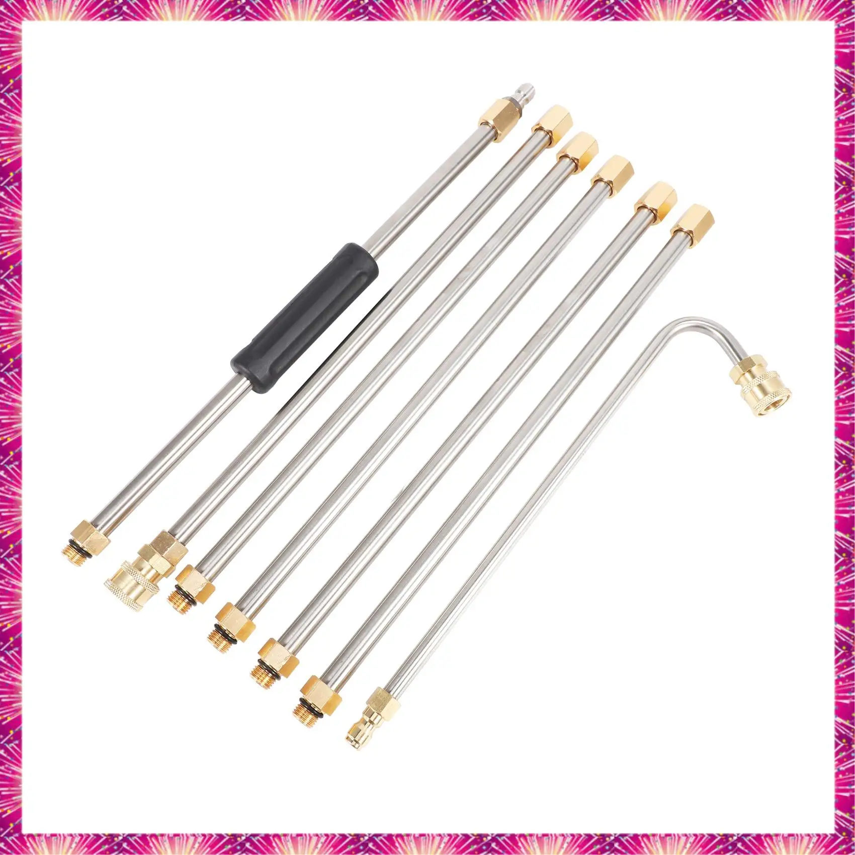 LUWEI Gutter Cleaning Tool Pressure Washer - Extension Wands, Roof Cleaner Lance Nozzle - 4000 Psi 5 Tips, Window Washing Access