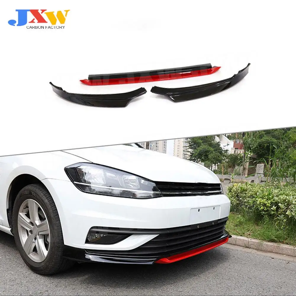 

3PCS/Set Front Bumper Lip Spoiler For VW Volkswagen Golf MK7.5 Standard 2018 2019 Not For GTI ABS Head Chin Shovel Protector