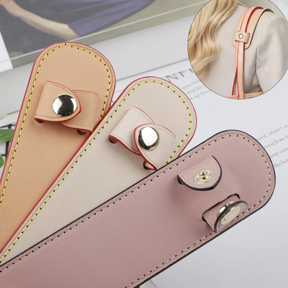 Decompression Shoulder Pad Vegetable Tanner Leather Bag Straps Handle Fixing Clip Wide Shoulder Rest For Women Bag Accessories