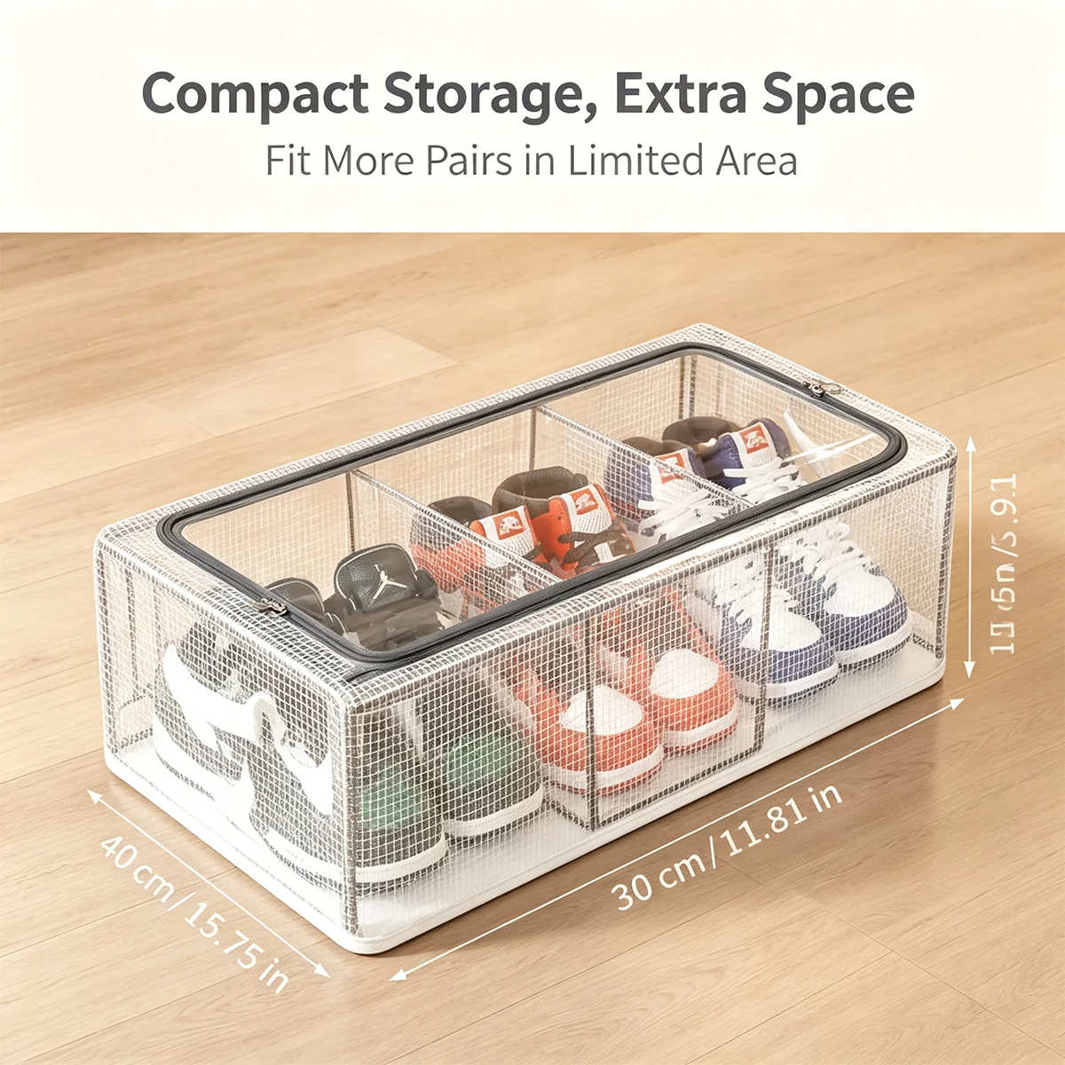 Foldable Sealed Dustproof Shoe Storage Box Large Capacity Visible Window Organizer for Home Bedroom Closet Shoe Rack