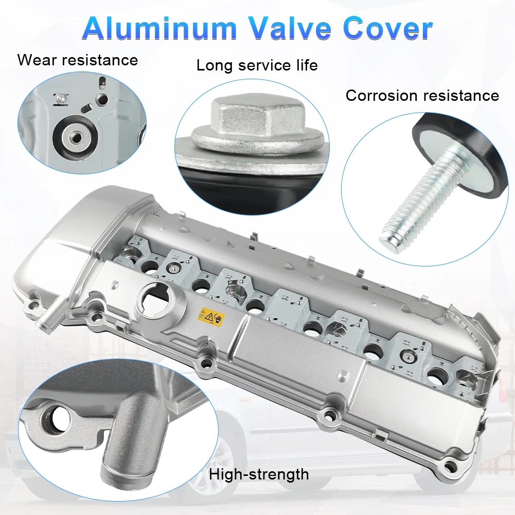 طقم غطاء صمام الألومنيوم لسيارات BMW E46 E39 E53 323i 325i 325Ci 328i 328C M52/M54 2.5L 2.8L 3.0L,11121432928, مع حشية ومسامير