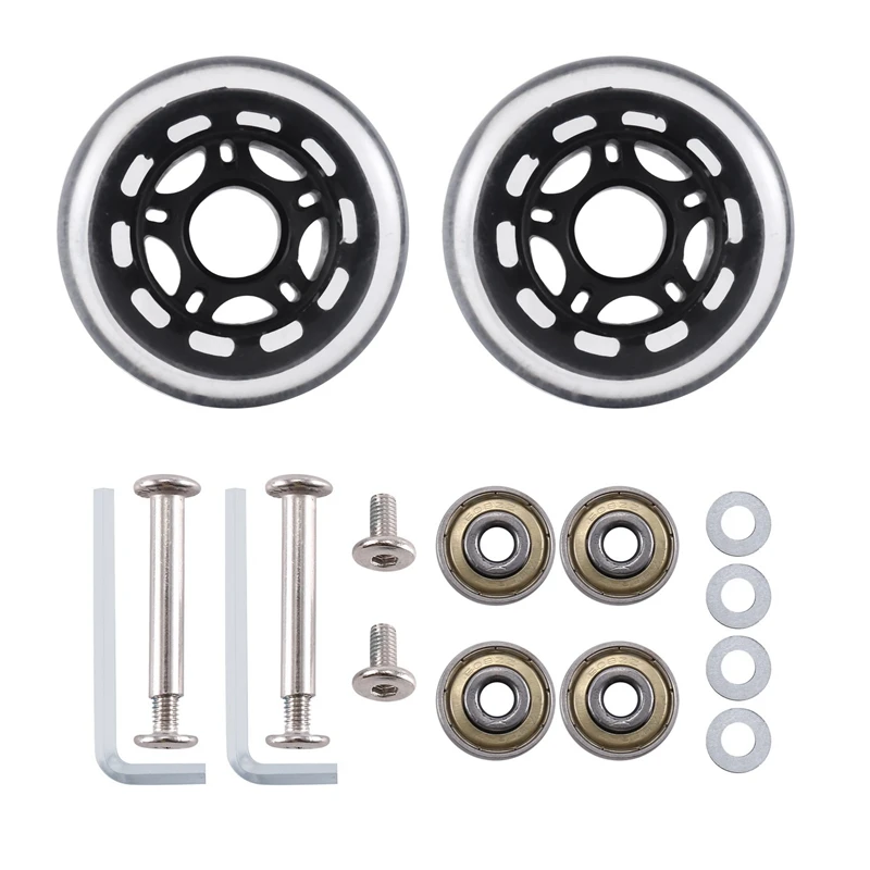 70Mmx23mm Transparent Set Of 4 Luggage Replacement Wheels Luggage Replacement Parts With Carbon Steel Bearings Kit