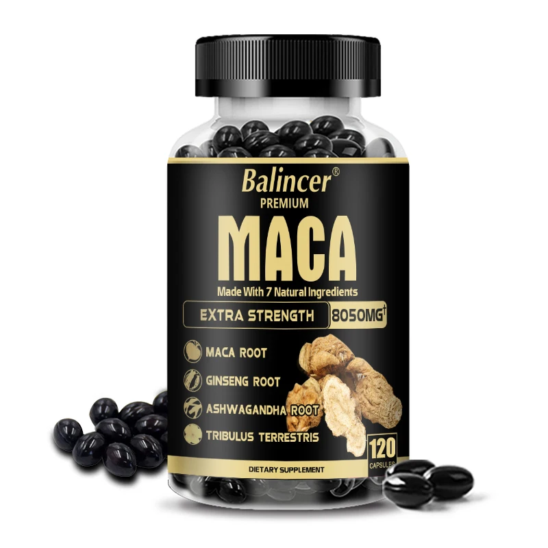 7in1 Premium Maca Root Capsules with Ashwagandha, Ginseng and More Equivalent 8050mg - Natural Energy, Performance and Mood