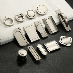 Zinc Alloy Hidden Recessed Furniture Handle Round/Square/Rectangle Invisible Furniture Cabinet Drawer Cupboard Pull Door Handles