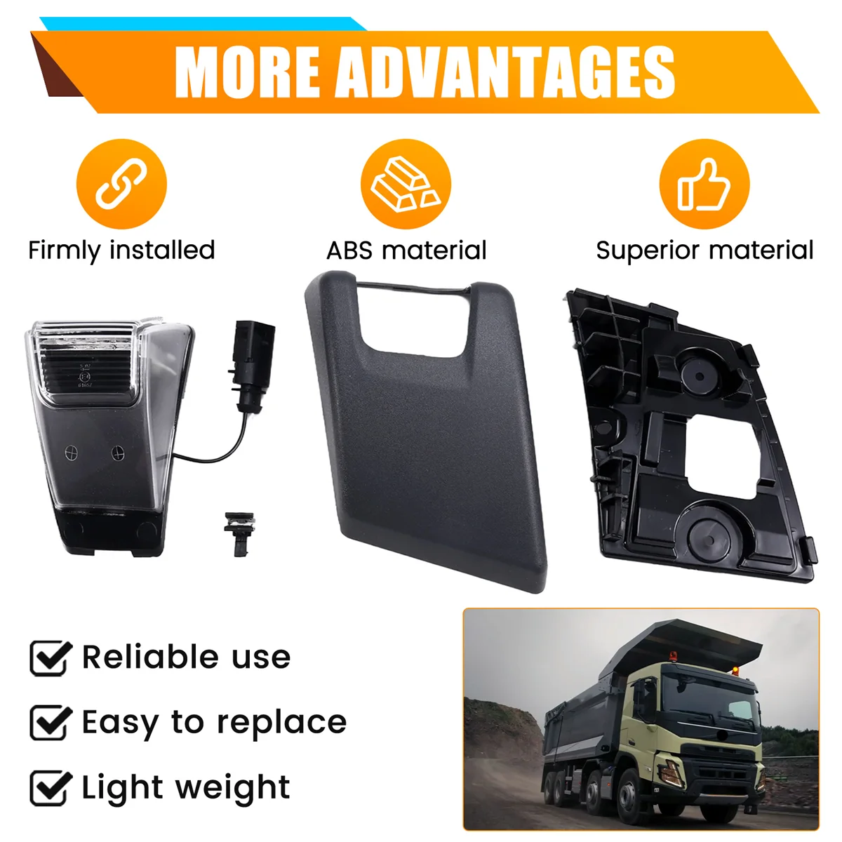 NCSMT Indicator Lamp Kit Turn Signal Light with Frame Spare Parts for Volvo Trucks FMX Left Side 82446494 84139927