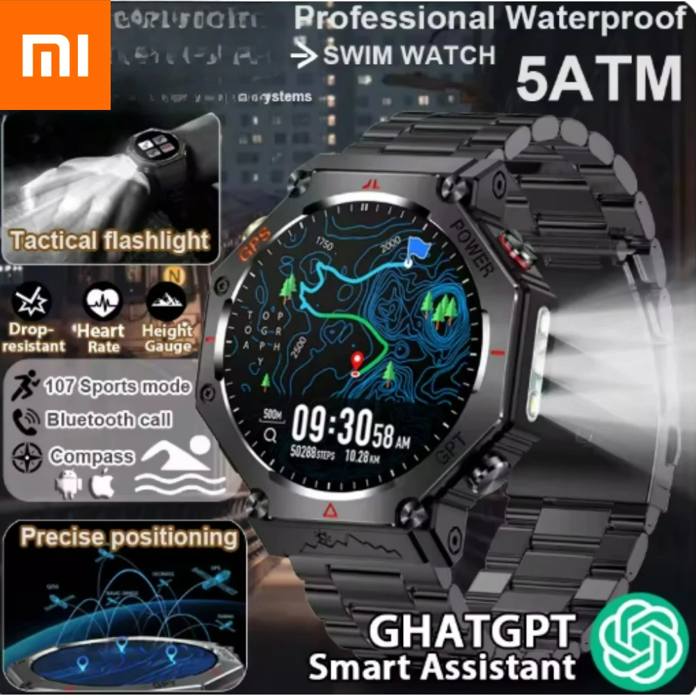 

Xiaomi Military Smart Watch T-Rex 3 Bulit-in Compass Altimeter Barometric 10ATM IP69K Waterproof AMOLED Bluetooth Smart watch