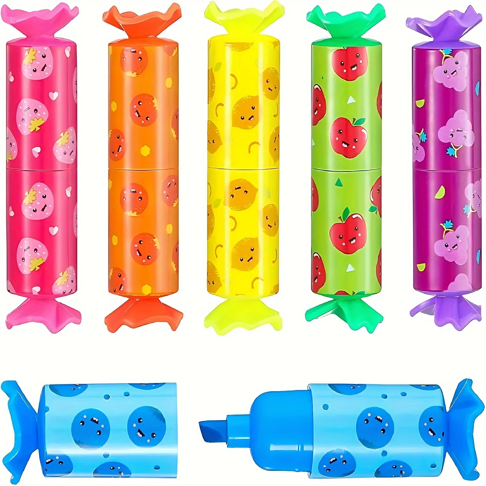 6pcs Colorful Mini Highlighter Candy Pastel Highlighter, Cute Chisel Tip Marker Pen, Party Birthday Drawing Poster Diary